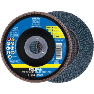 Fächerscheibe POLIFAN Z BOX D.125mm K.Z-40 kon.INOX ZK Box á 10 St.-Beschreibung lesen