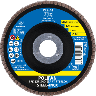 Fächerscheibe POLIFAN Z BOX D.125mm K.Z-40 kon.INOX ZK Box á 10 St.-Beschreibung lesen