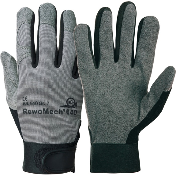 Kunstlederhandschuhe RMech 640 Gr.9 schwarz/grau Kunstleder/Elastan-Beschreibung lesen