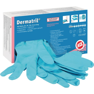Einw.-Handsch.Dermril 740 Gr.8 blau Nitril 100 St./Box-Beschreibung lesen