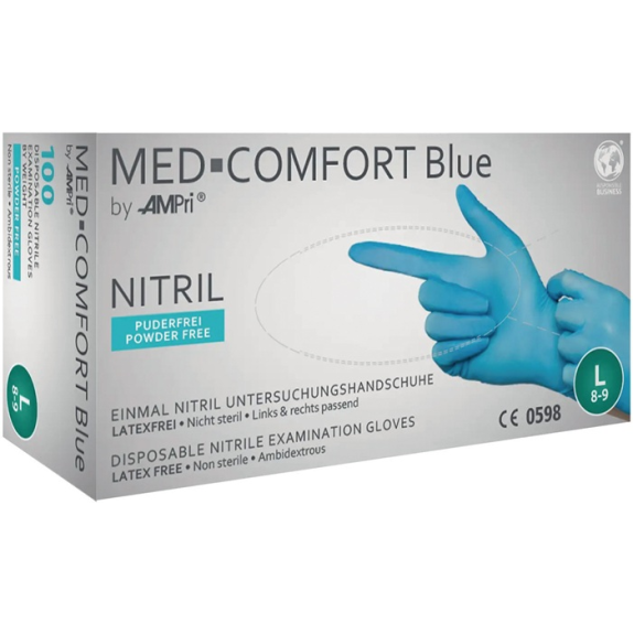 Einw.-Handsch.Med Comfort Blue Gr.XL blau Nitril 100 St./Box-Beschreibung lesen
