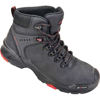 Sicherheitsstiefel Brooklyn Gr.44 schwarz/rot Leder S3 SRC HRO EN20345-Beschreibung lesen