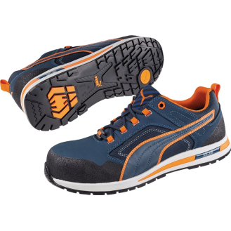 Sicherheitsschuh Crowist LOW Gr.44 blau/orange S3 HRO SRC EN20345 Leder-Beschreibung lesen