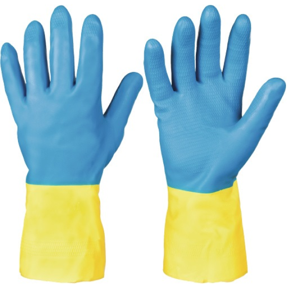 Chemiehandschuh Ke Gr.10 blau/gelb EN 388,EN 374 PSA III-Beschreibung lesen