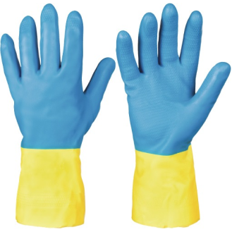 Chemiehandschuh Ke Gr.10 blau/gelb EN 388,EN 374 PSA III-Beschreibung lesen