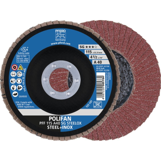 Fächerscheibe POLIFAN A SG STEELOX D.125mm K.A-80 kon.INOX NK-Beschreibung lesen