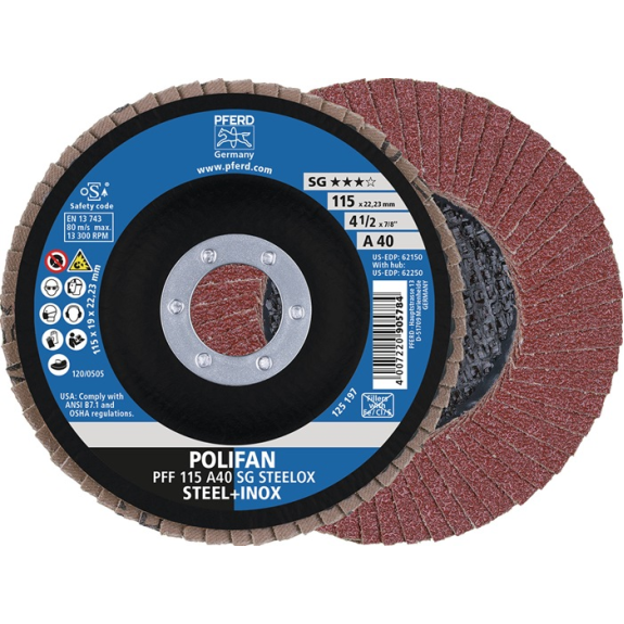 Fächerscheibe POLIFAN A SG STEELOX D.125mm K.A-80 kon.INOX NK Fächerscheibe POLIFAN A SG STEELOX D.125mm K.A-80 kon.INOX NK-Beschreibung lesen