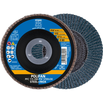 Fächerscheibe POLIFAN Z PSF STEELOX D.115mm K.Z-80 kon.STA/INOX ZK-Beschreibung lesen