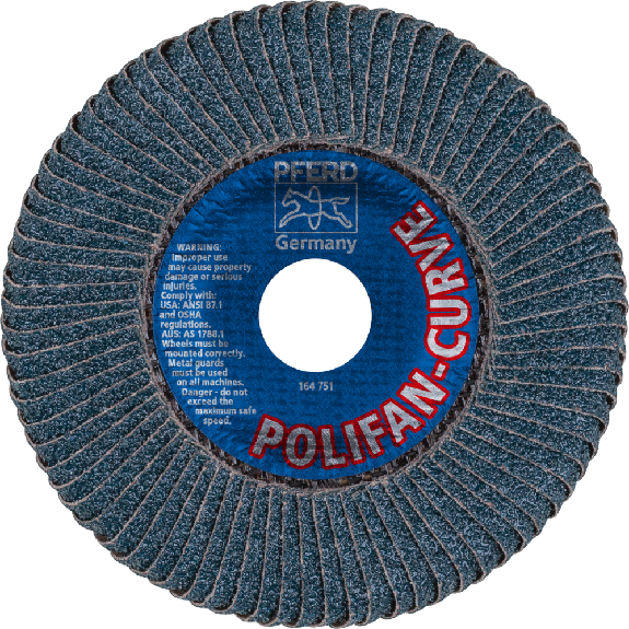 Fächerscheibe POLIFAN Z SGP CURVE STEELOX D.125mm K.40 INOX ZK Ausf.L-Beschreibung lesen