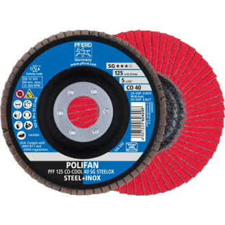 Fächerscheibe POLIFAN CO-COOL SG STEELOX D.125mm K.40 fl.INOX CO-Beschreibung lesen