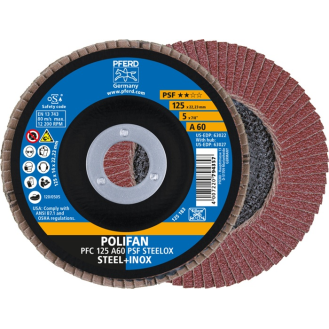 Fächerscheibe POLIFAN A PSF STEELOX D.125mm K.A-60 kon.Stahl/INOX NK-Beschreibung lesen