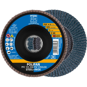 Fächerscheibe X-LOCK PSF Z STEELOX D.125mm K.40 PFC/B/T29 INOX ZK Z-Beschreibung lesen