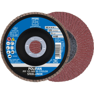 Fächerscheibe POLIFAN A SG STEELOX D.125mm K.A-60 fl.INOX NK-Beschreibung lesen