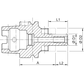 Kombi-Aufsteckfräserdorn DIN69893A HSK-A63 16x60mm-Beschreibung lesen