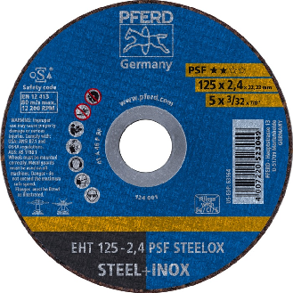 Trennscheibe PSF STEELOX D125x2,4mm ger.INOX Bohr.22,2m-Beschreibung lesen
