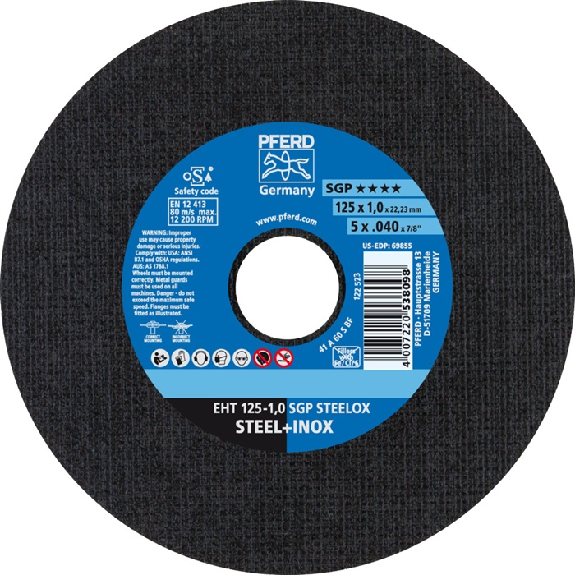 Trennscheibe SGP STEELOX D125x1mm ger.INOX Bohr.22,2m-Leggi tutto