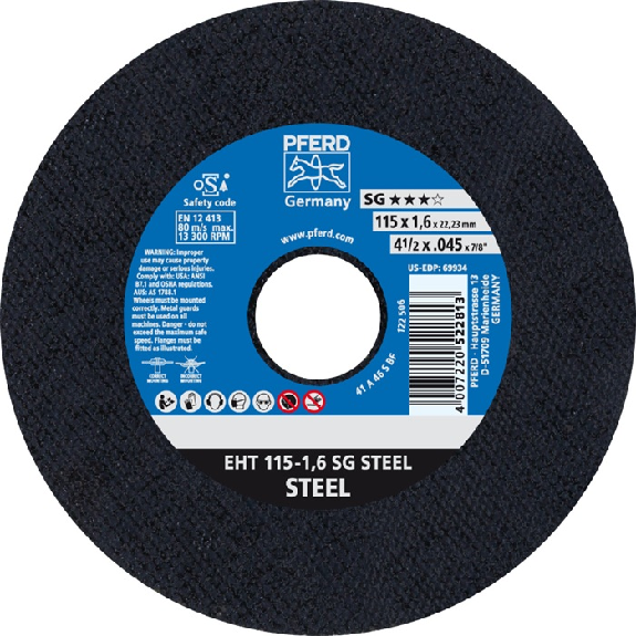 Trennscheibe SG STEEL D115x1,6mm ger.STA Bohr.22,2m-Beschreibung lesen