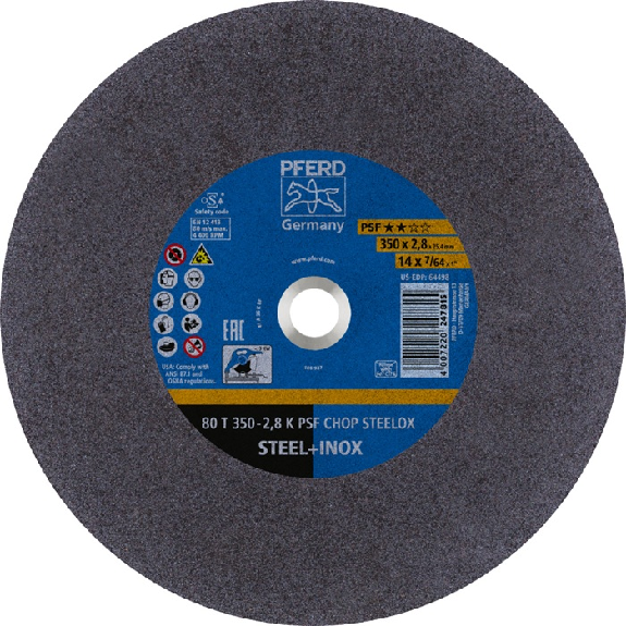 Trennscheibe PSF CHOP STEELOX D350x2,8mm ger.Stahl/INOX Bohr.25,4mm-Beschreibung lesen