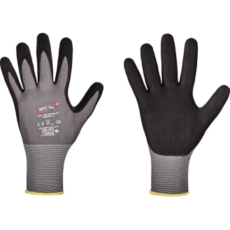 Handschuh OPTIME Gr.8 grau/schwarz EN 420/EN 388 PSA II-Beschreibung lesen