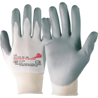Handschuhe Camapur Comfort 619 Gr.8 weiß/grau Polyamid mitPUR EN 388 K.II-Beschreibung lesen