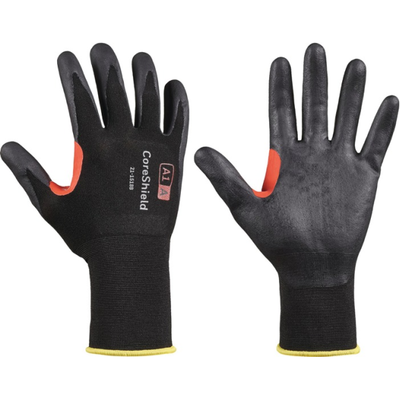 Schnittschutzhandschuhe CoreShield 18G A1/A Gr.9 schwarz EN 388 PSA II 10 PA-Beschreibung lesen