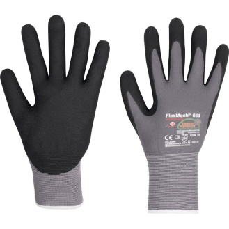 Handschuhe FlexMech 663 Gr.10 grau/schwarz Nylon/Elastan/Nitrilschaum 10 PA-Beschreibung lesen
