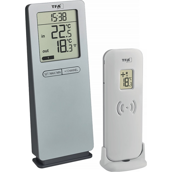 Funkthermometer LOGOneo in.b.+50GradC/auß.-40GradC b.+60GradC H155xB64xT46mm Ku.-Beschreibung lesen