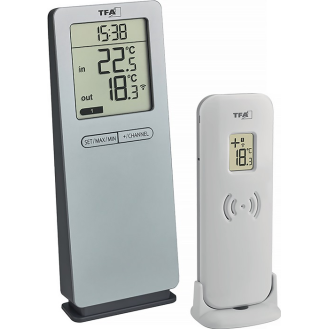 Funkthermometer LOGOneo in.b.+50GradC/auß.-40GradC b.+60GradC H155xB64xT46mm Ku.-Beschreibung lesen