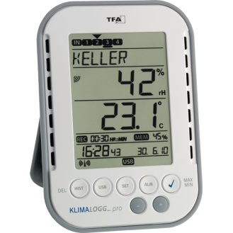 Thermo-Hygrometer Messber.0 b.50GradC/Luft 1-99% H137xB98xT26mm Ku.-Beschreibung lesen