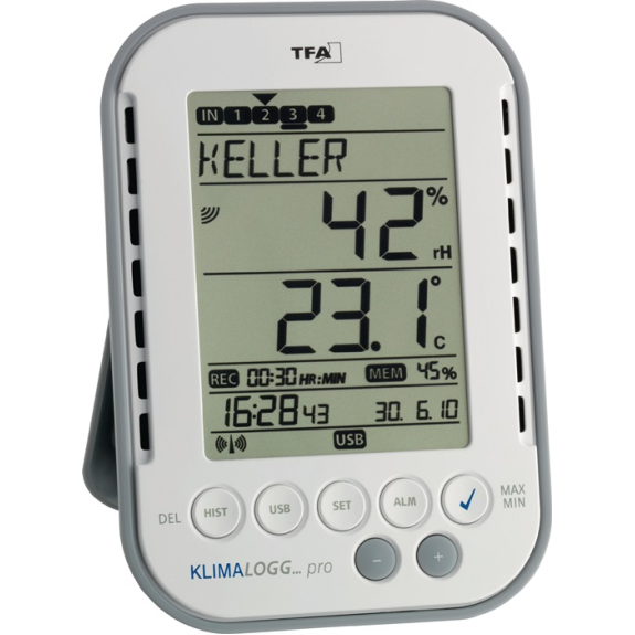 Thermo-Hygrometer Messber.0 b.50GradC/Luft 1-99% H137xB98xT26mm Ku.-Beschreibung lesen