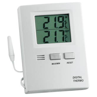 Thermometer Messber.auß.-50 b.70GradC/in.-10 b.60GradC H85xB60xT15mm Ku.-Beschreibung lesen
