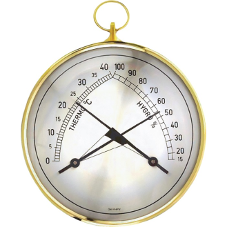 Thermo-Hygrometer Messber.0 b.40GradC/Luft 15-99% T.35mm Messingring-Beschreibung lesen
