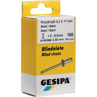 Blindniet PolyGrip Nietschaft dxl 4,0x10,0mm Stahl/Stahl 100 St.-Beschreibung lesen