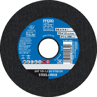 Trennscheibe SG STEELOX D115x1mm ger.INOX Bohr.22,2m-Beschreibung lesen