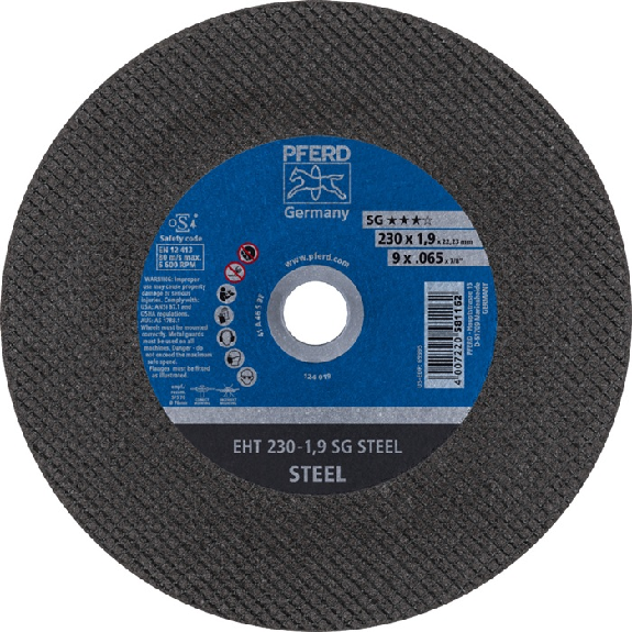 Trennscheibe SG STEEL D230x1,9mm ger.STA Bohr.22,2m Trennscheibe SG STEEL D230x1,9mm ger.STA Bohr.22,2m-Beschreibung lesen