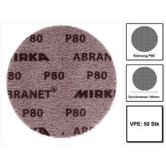 Haftschleifscheibe ABRANET Grip 150mm K.80 f.HO/Metall/Lack/Ku.-Beschreibung lesen