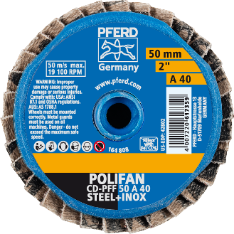Fächerschleifscheibe COMBIDISC-Mini-POLIFAN D.50mm K.40 19100min-¹-Beschreibung lesen