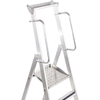 Stufenstehleiter 5 Stufen Alu.Gesamt-H.2480mm o.Rl.-Beschreibung lesen