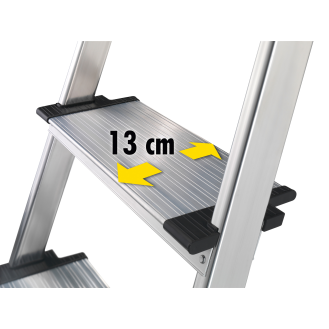Stufenstehleiter L80 Comfortline 4 Stufen Alu.Gesamt-H.1610mm Trgf.150kg-Beschreibung lesen