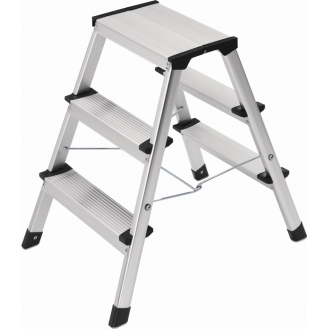 Klapptritt Stufen 3 Pltform-H.600mm Alu.m.Anti-Rutsch-Riffelung-Beschreibung lesen