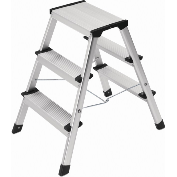 Klapptritt Stufen 3 Pltform-H.600mm Alu.m.Anti-Rutsch-Riffelung Klapptritt Stufen 3 Pltform-H.600mm Alu.m.Anti-Rutsch-Riffelung-Beschreibung lesen