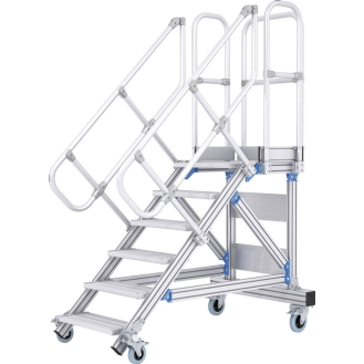 Pltformtreppe fahrbar Stufen-B.1000mm senkr.H.max1930mm A.2558mm 45Grad-Beschreibung lesen