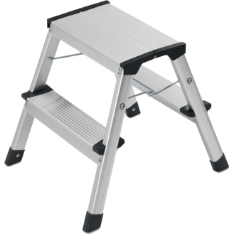Klapptritt Stufen 2 Pltform-H.400mm Alu.m.Anti-Rutsch-Riffelung-Beschreibung lesen