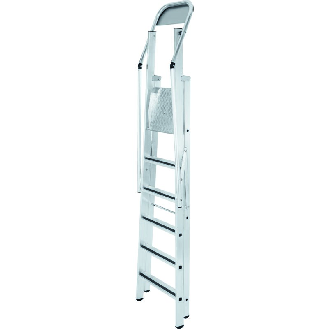 Pltformleiter 5 Stufen Alu.Pltf. L400xB400mm einklappbarem Sicherh.-Geländer-Beschreibung lesen