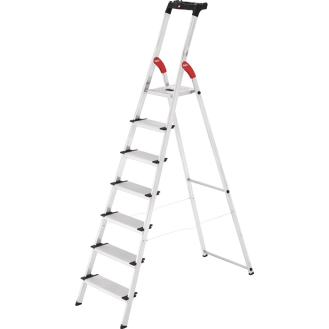 Stufenstehleiter L80 Comfortline 7 Stufen Alu.Gesamt-H.2320mm Trgf.150kg-Beschreibung lesen