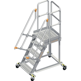Pltformtreppe Stufenbreite 600mm senkr.H.max.1200mm A.1500mm 60Grad-Beschreibung lesen