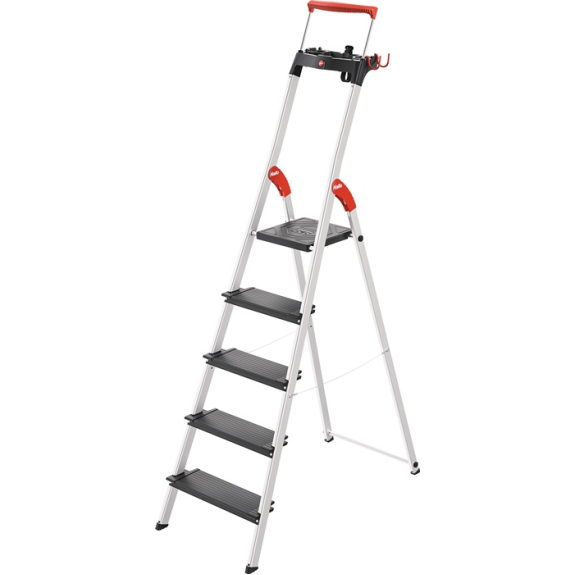 Stufenstehleiter 5 Stufen Alu.Gesamt-H.1870mm-Beschreibung lesen