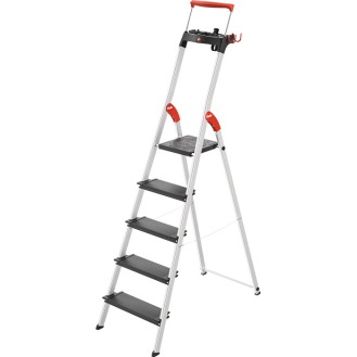 Stufenstehleiter 5 Stufen Alu.Gesamt-H.1870mm-Beschreibung lesen