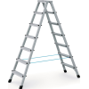 Stufenstehleiter 2x3 Stufen Alu.elox.Gesamt-H.820mm Stufen genietet