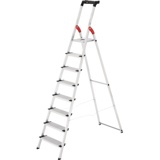 Stufenstehleiter L80 Comfortline 8 Stufen Alu.Gesamt-H.2550mm Trgf.150kg-Beschreibung lesen